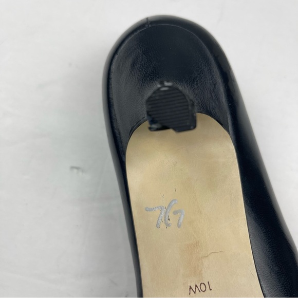 Vintage 80’s Etienne Aigner Athena Navy Blue Leather Buckle Heels Women’s 10W - Picture 6 of 7